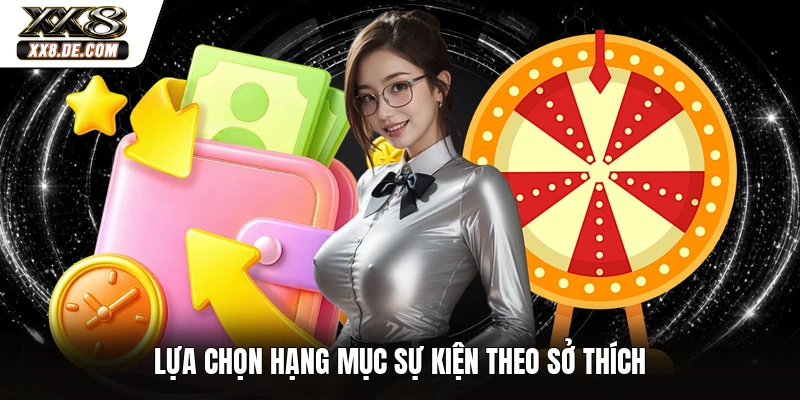 Lựa chọn hạng mục sự kiện theo sở thích